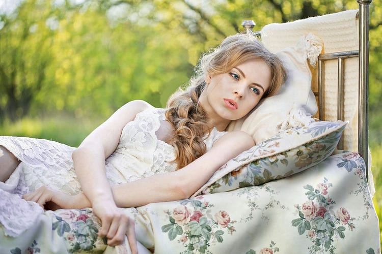 Lying Down on Bed Portrait